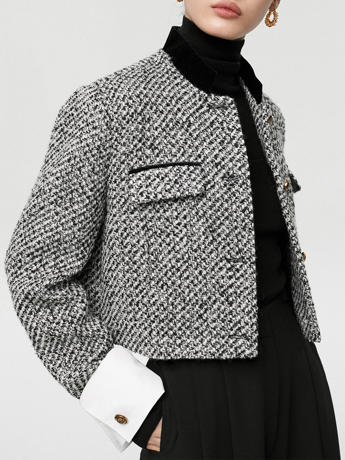 Tweed Boucle Kısa Blazer