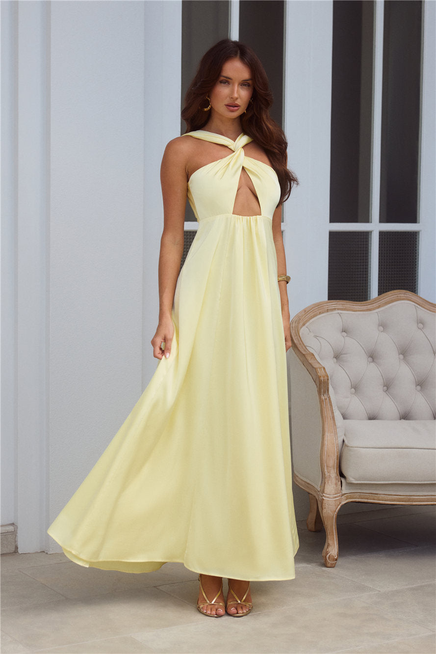 Bellezza Saten Midi Elbise — Barzello