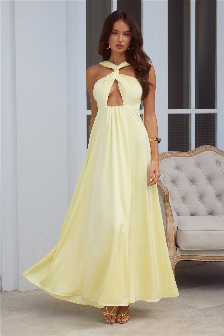 Bellezza Saten Midi Elbise — Barzello
