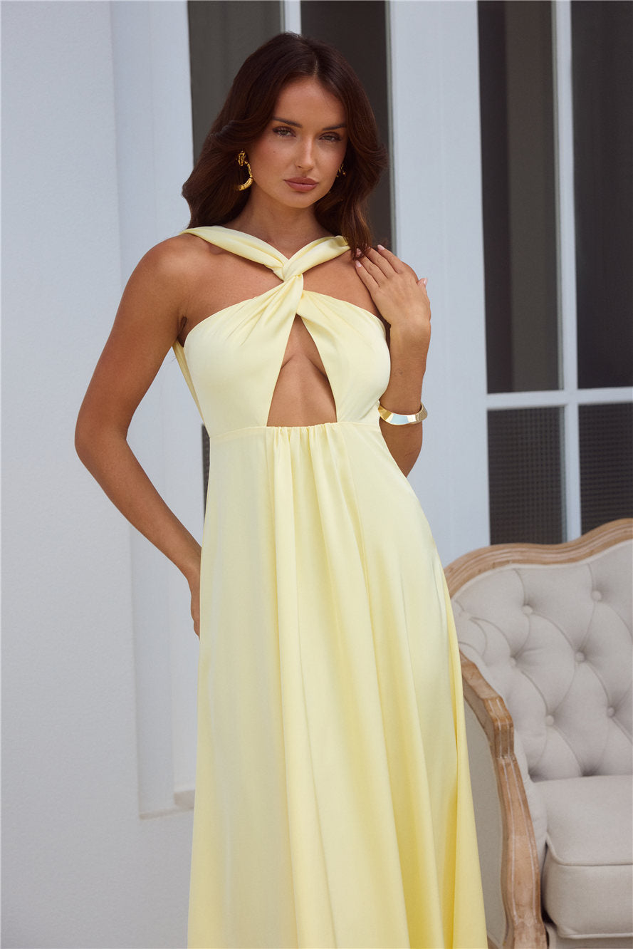 Bellezza Saten Midi Elbise — Barzello