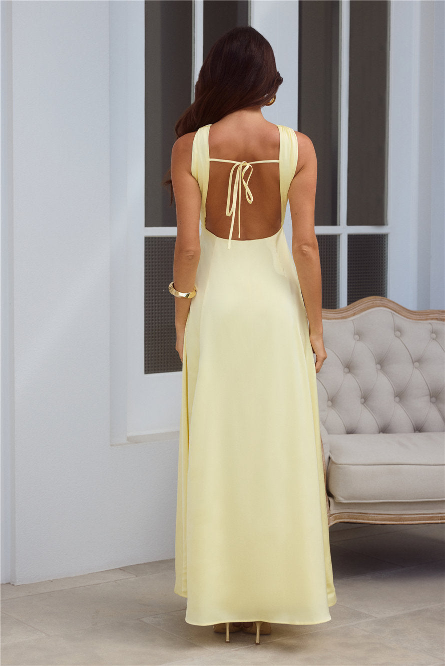 Bellezza Saten Midi Elbise — Barzello
