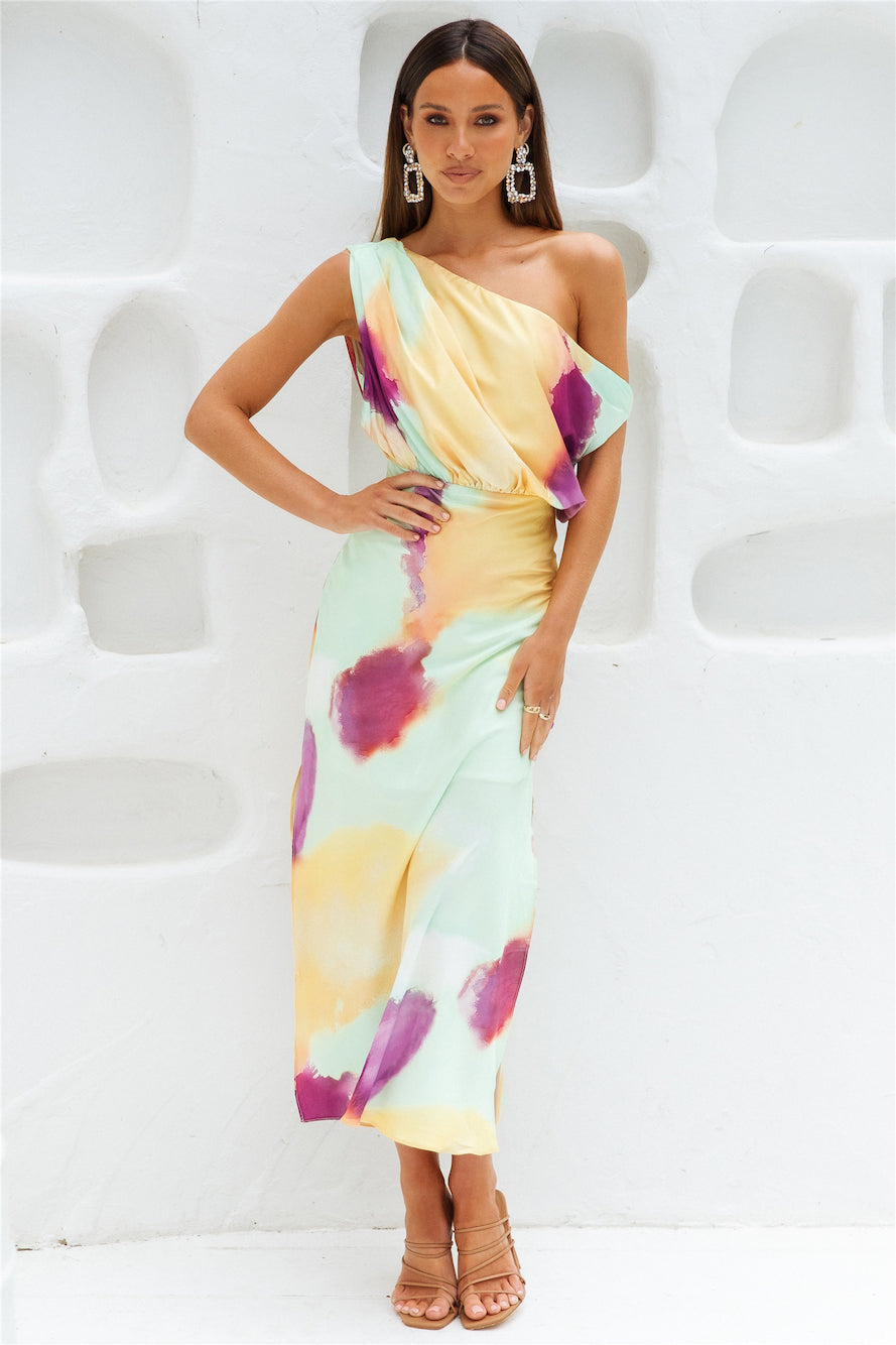 Bijou Saten Midi Elbise — Barzello