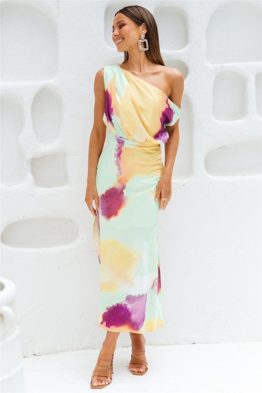 Bijou Saten Midi Elbise — Barzello