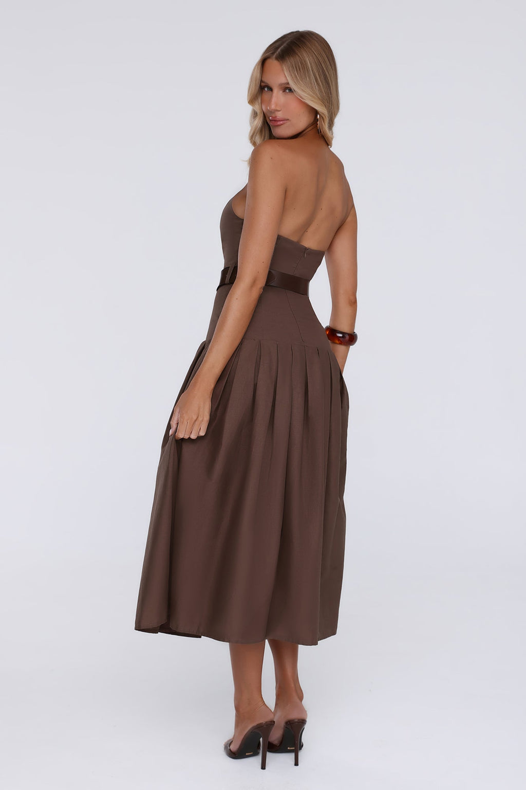 Bijou Straplez Midi Elbise — Barzello