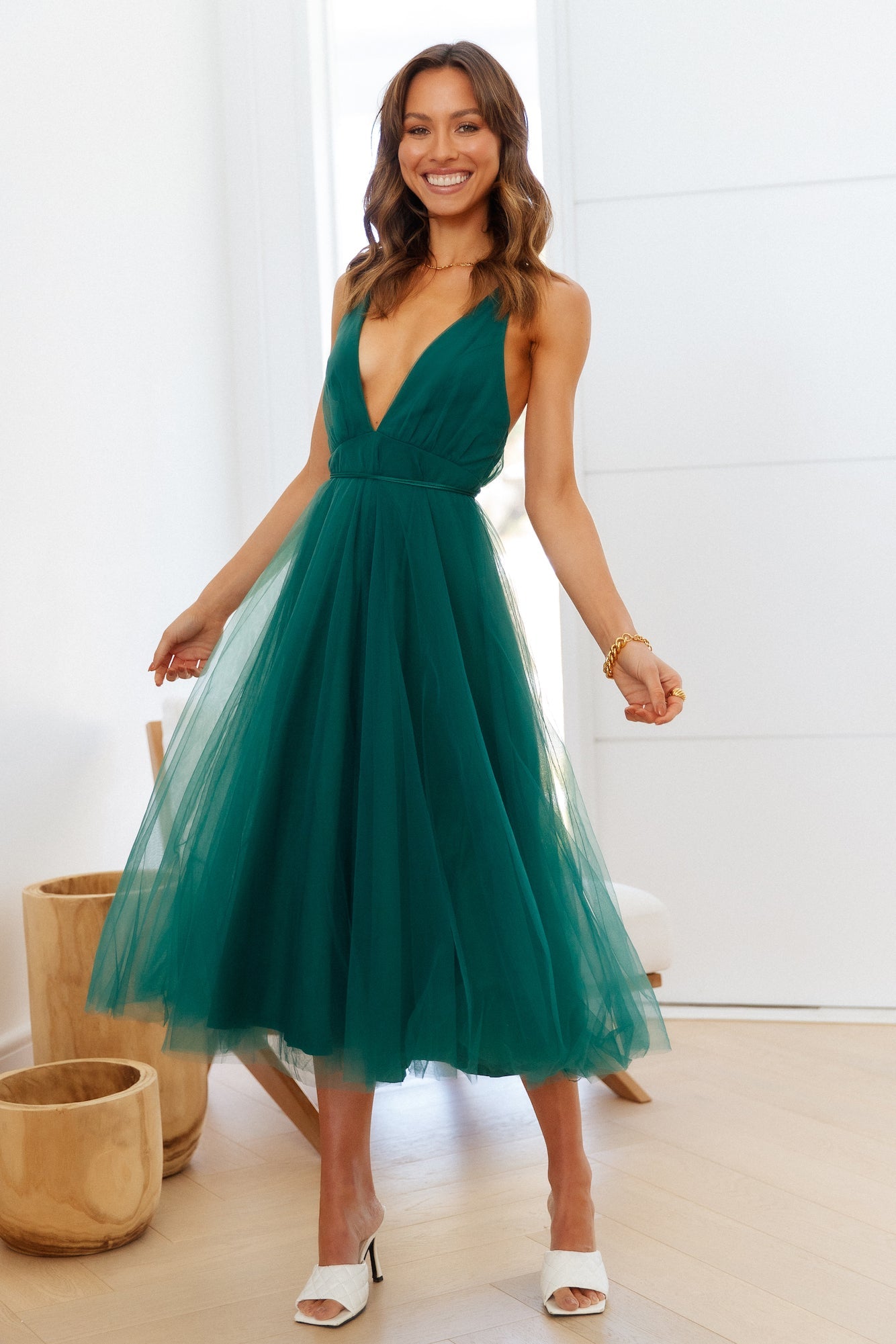 Dahlia Tül Midi Elbise — Barzello