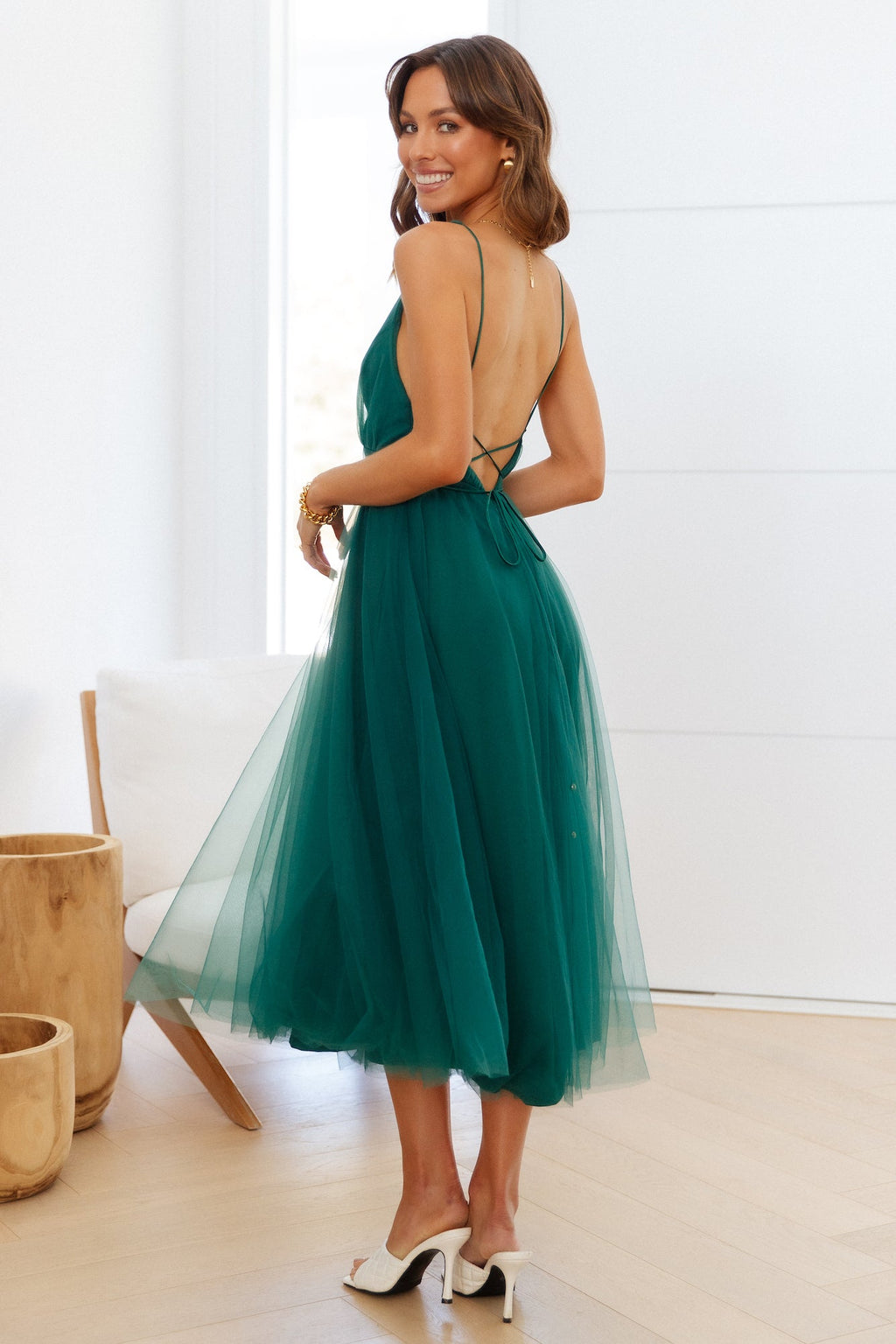 Dahlia Tül Midi Elbise — Barzello