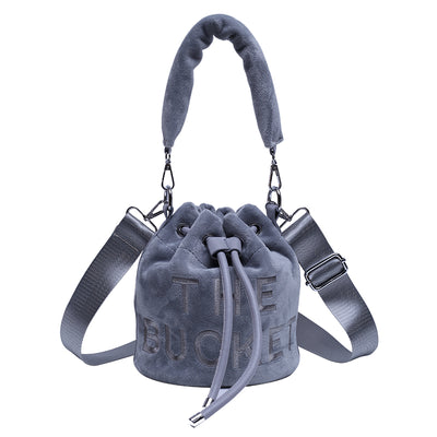 The Bucket - Kadife Bag - Barzello, Barzello Çantaları, İndirimleri Keşfet ! Barzello Silver Barzello