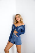 Emeraude Denim Ceket — Barzello