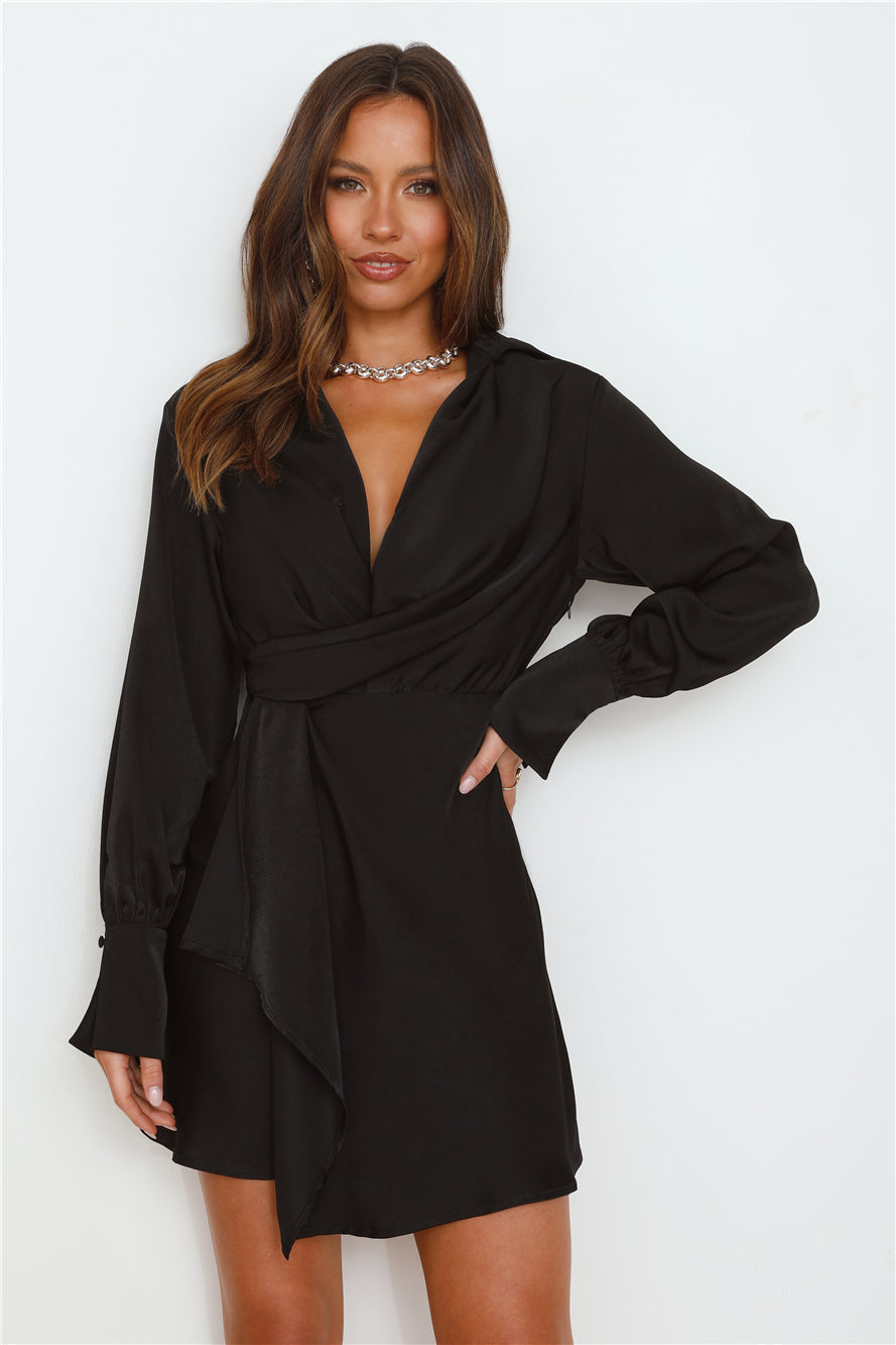 Emeraude Saten Mini Elbise — Barzello