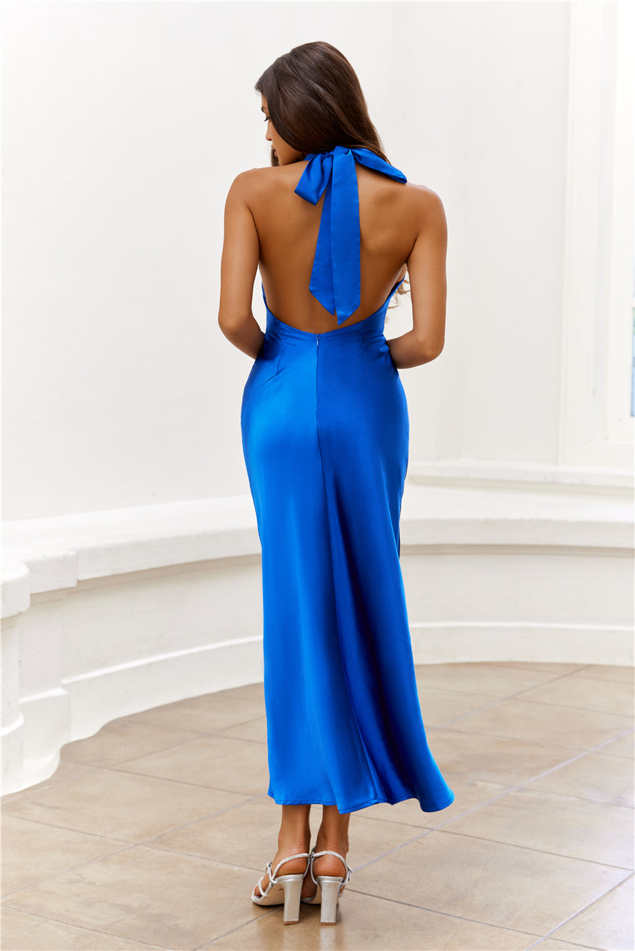 Grazia Saten Midi Elbise — Barzello