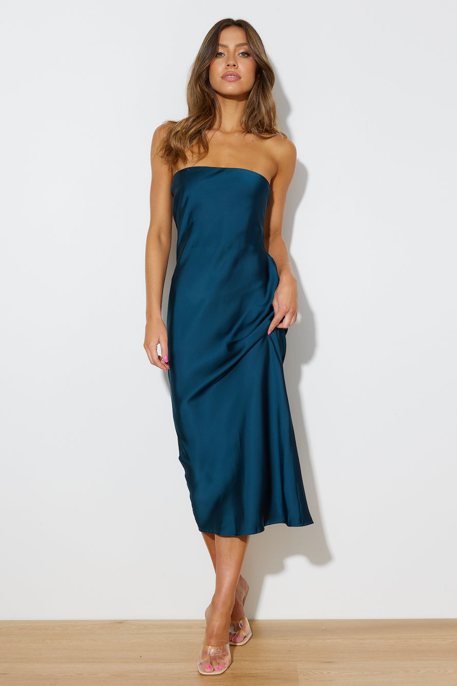 Incanto Saten Midi Elbise — Barzello