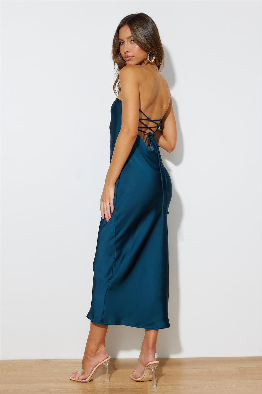 Incanto Saten Midi Elbise — Barzello