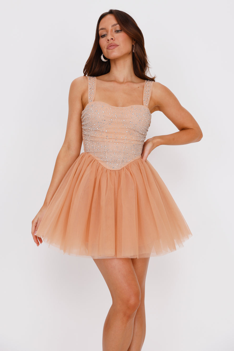 Korse Tül Mini Elbise — Barzello