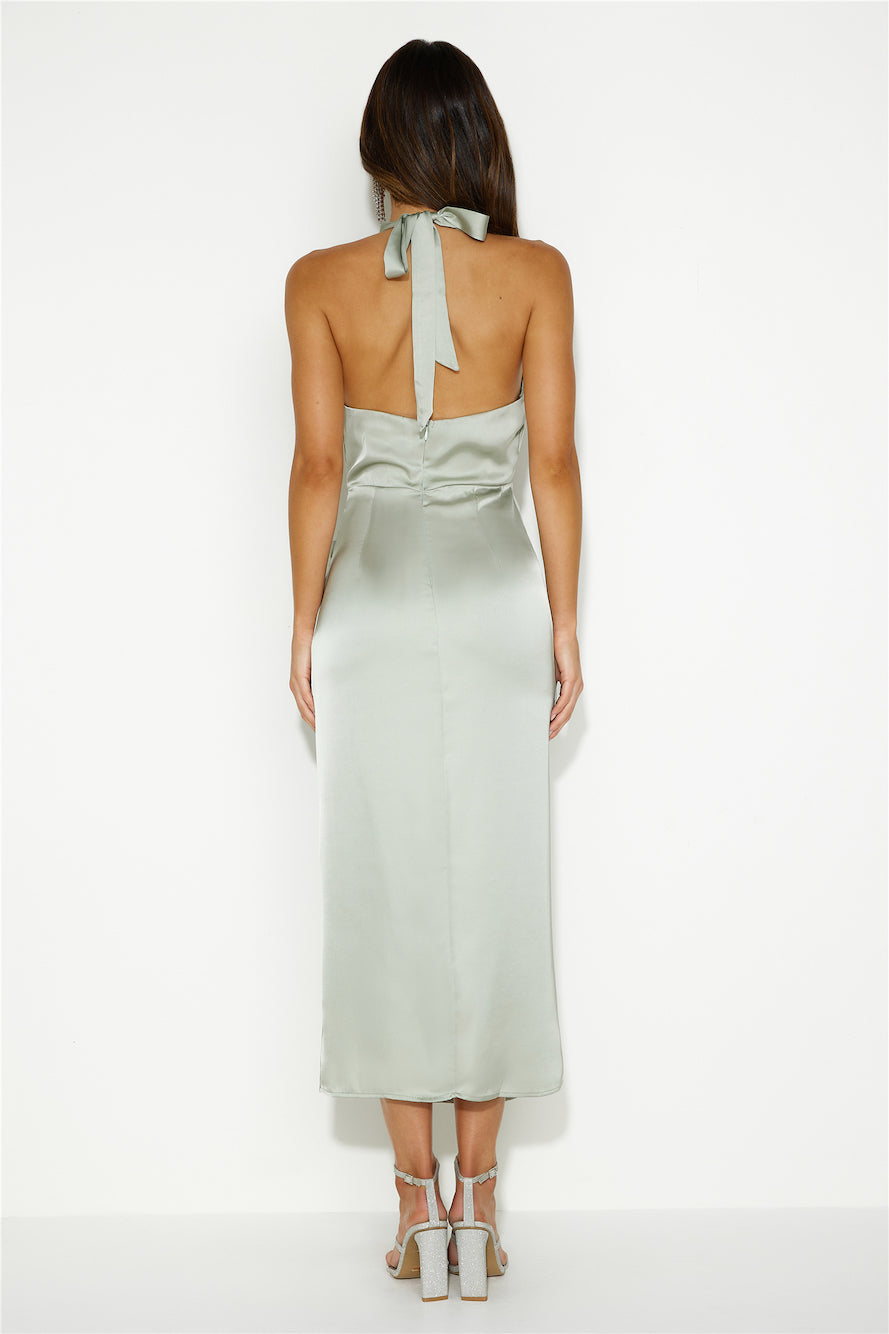 Lavinia Saten Midi Elbise — Barzello