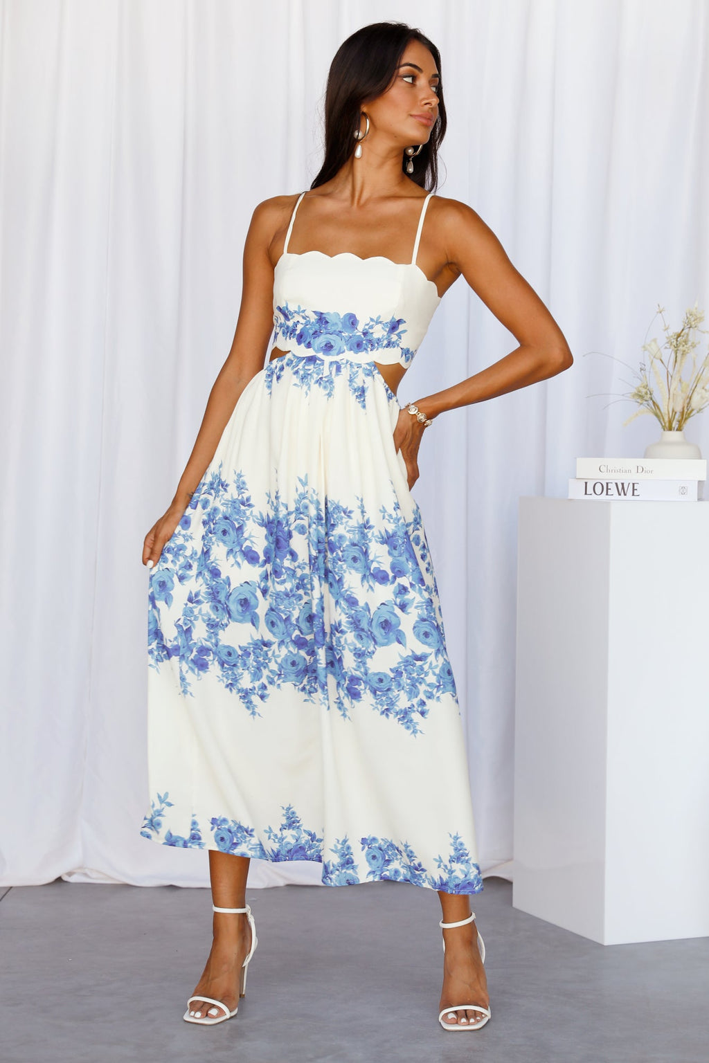 Lumina Dantel Midi Elbise — Barzello
