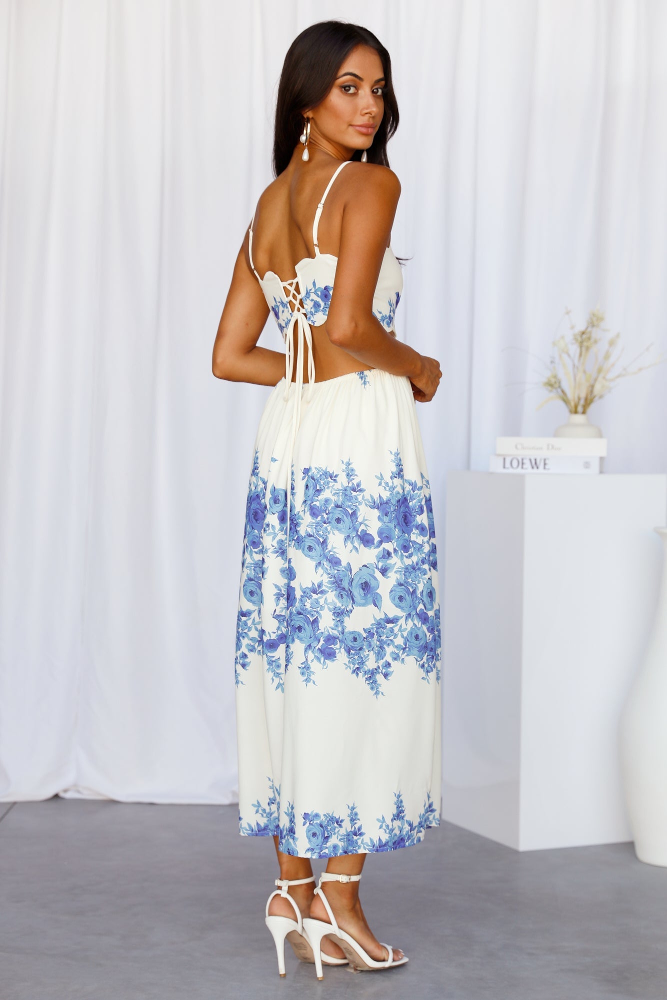 Lumina Dantel Midi Elbise — Barzello