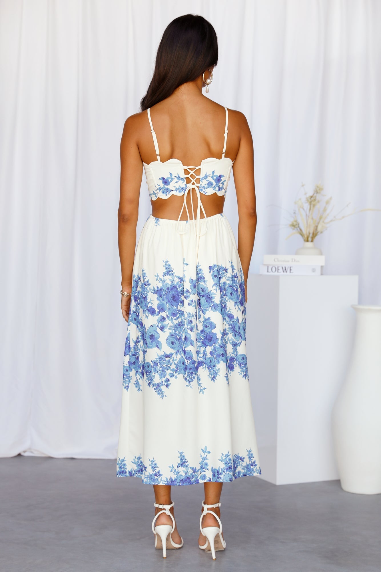 Lumina Dantel Midi Elbise — Barzello