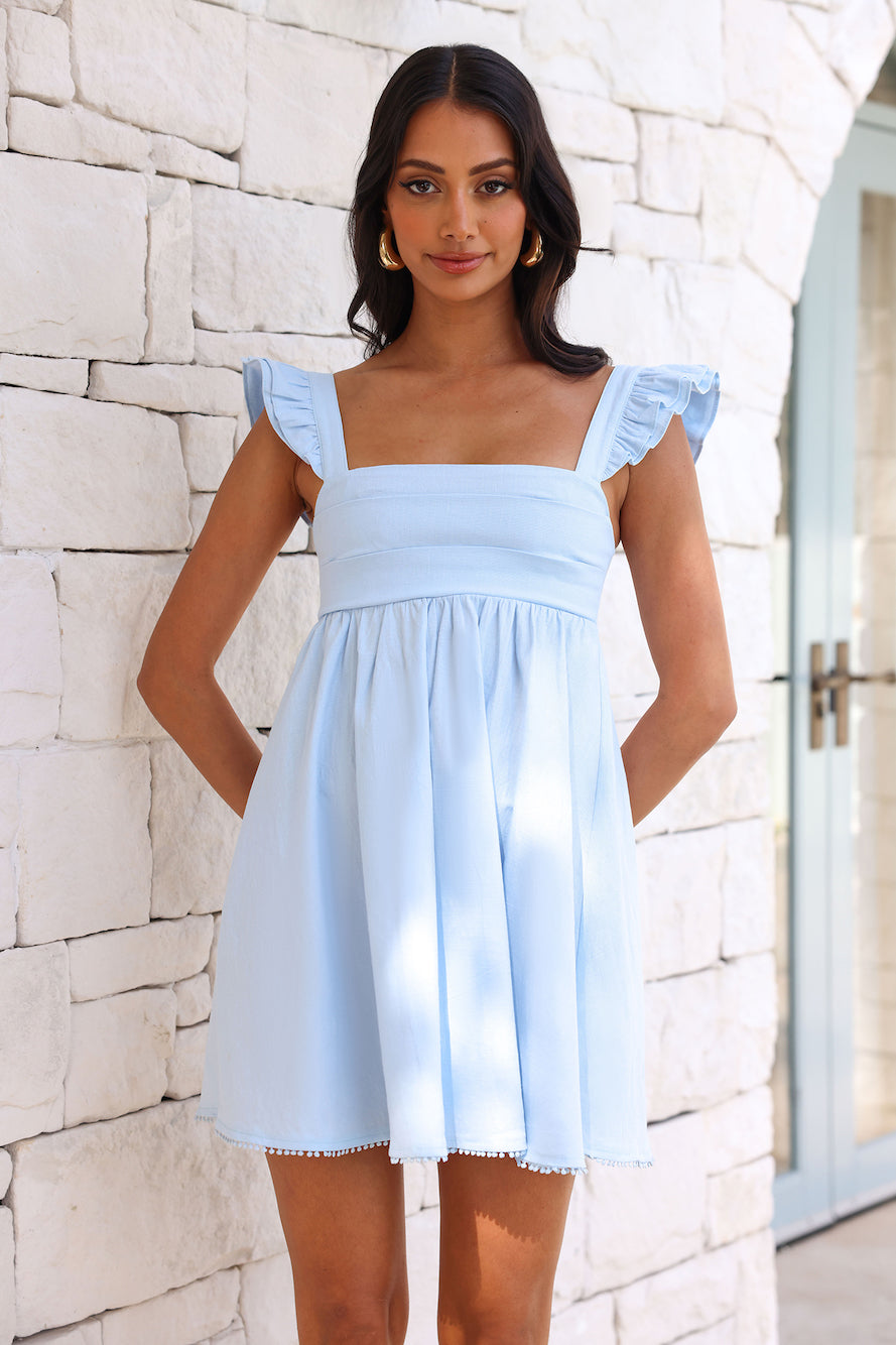 Nova Keten Mini Elbise — Barzello