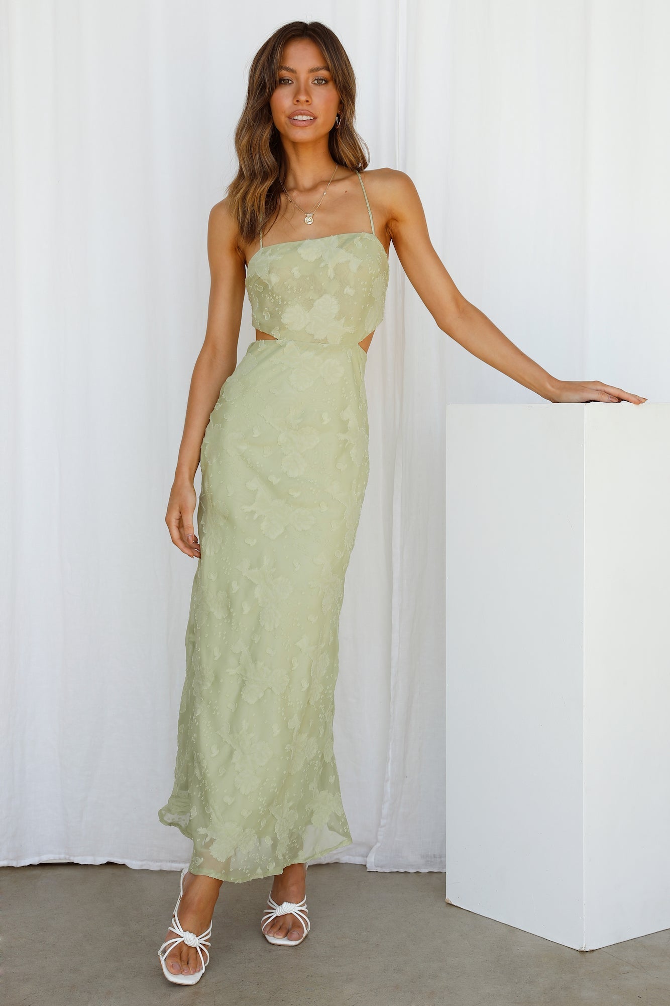 Savona Dantel Midi Elbise — Barzello