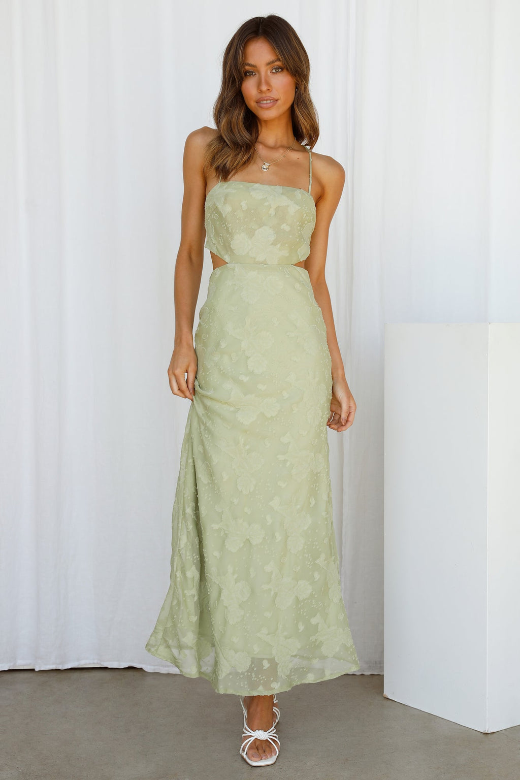 Savona Dantel Midi Elbise — Barzello