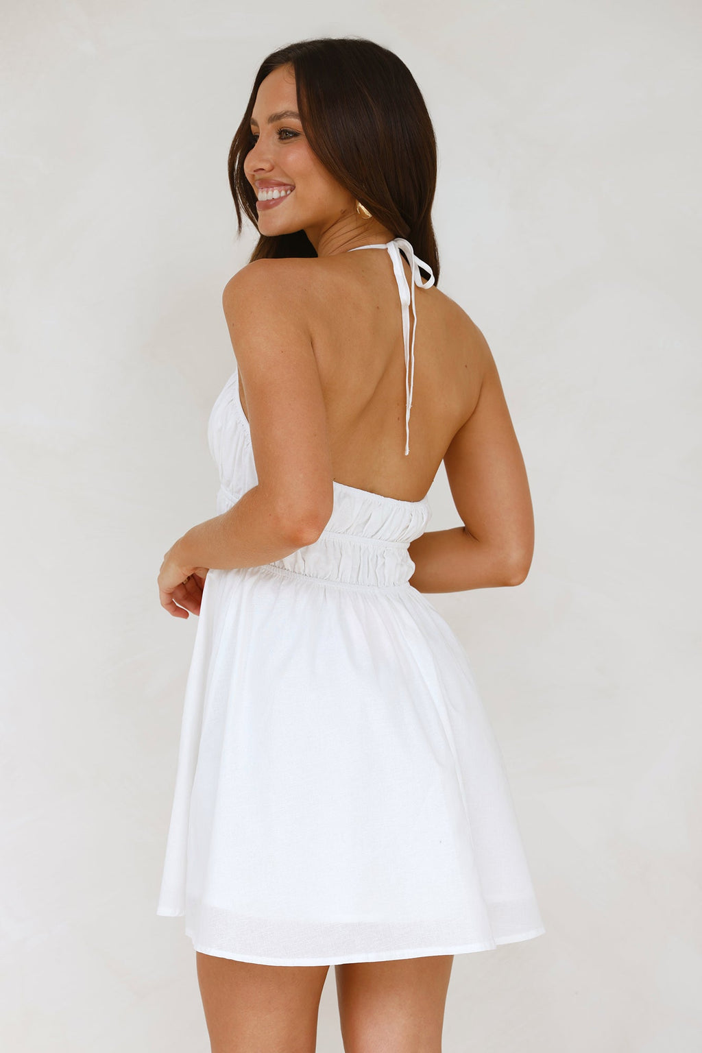 Savona Keten Mini Elbise — Barzello