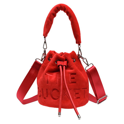 The Bucket - Kadife Bag - Barzello, Barzello Çantaları, İndirimleri Keşfet ! Barzello Kırmızı Barzello