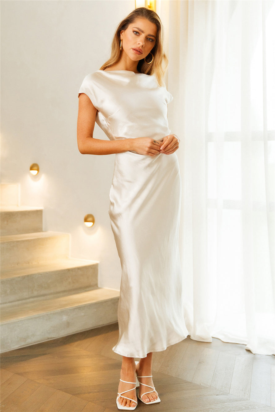 Umbria Saten Midi Elbise — Barzello