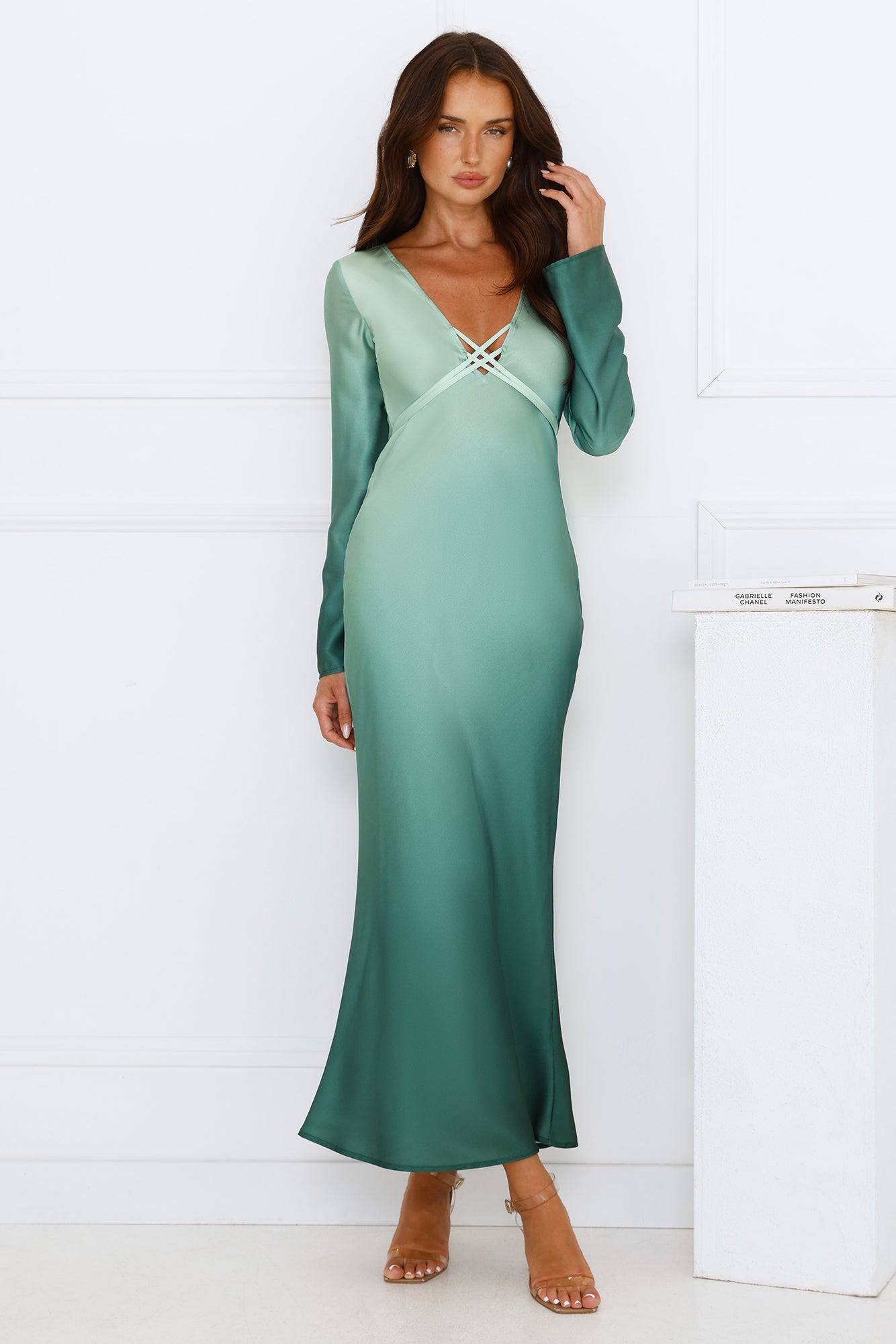 Verona Saten Midi Elbise — Barzello