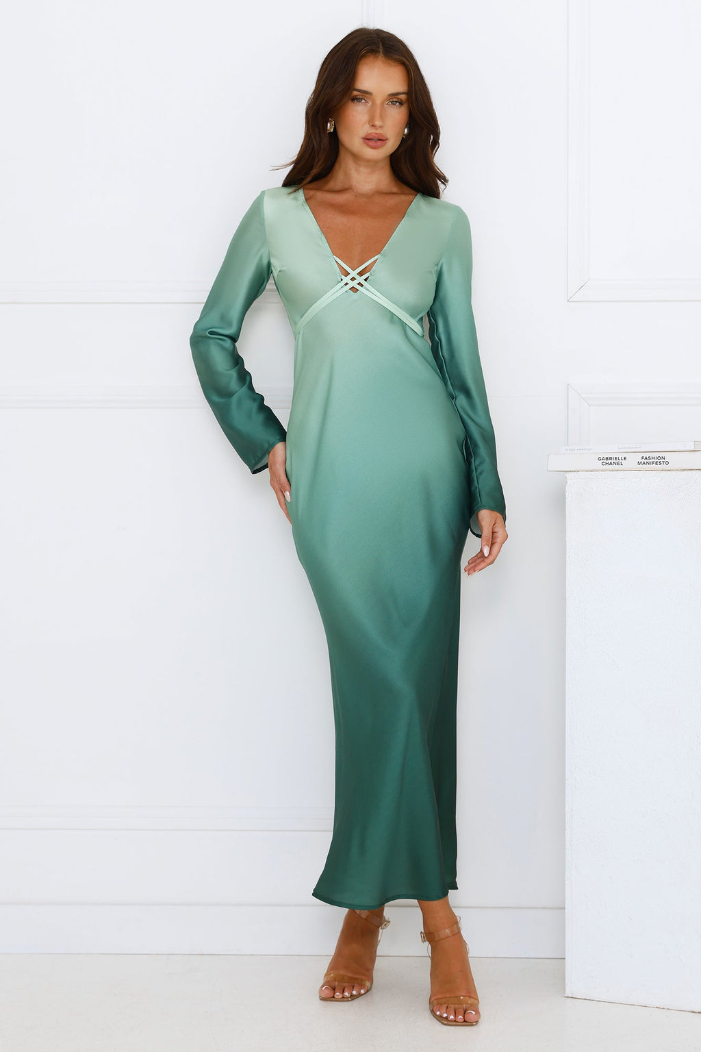 Verona Saten Midi Elbise — Barzello