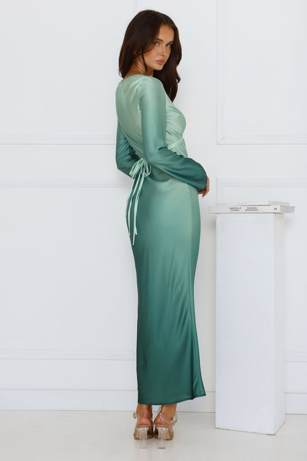 Verona Saten Midi Elbise — Barzello