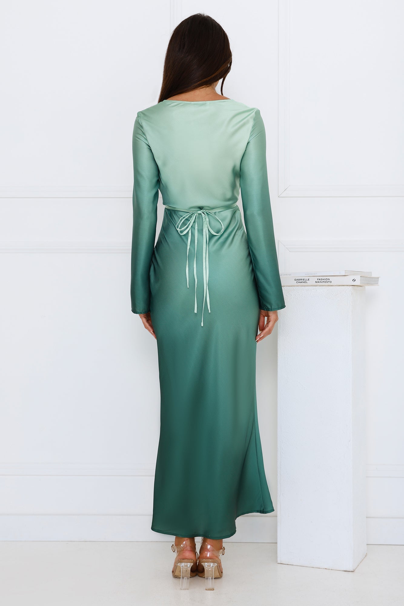Verona Saten Midi Elbise — Barzello