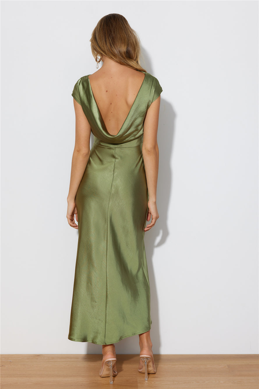 Wren Saten Midi Elbise — Barzello