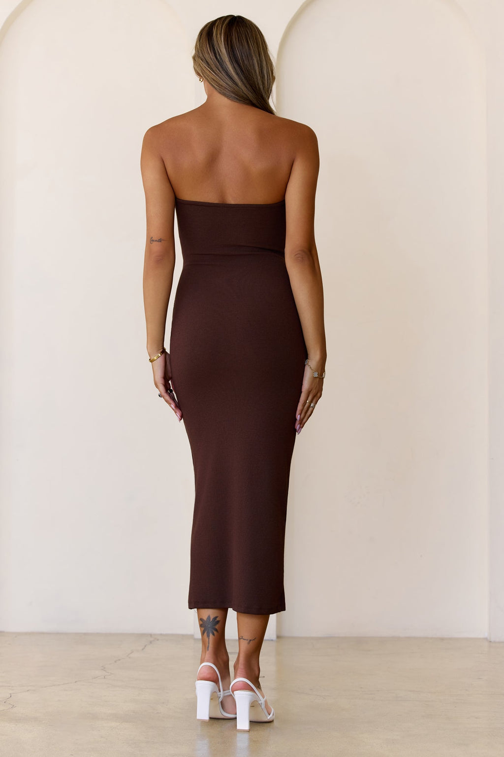 Zaira Straplez Midi Elbise — Barzello